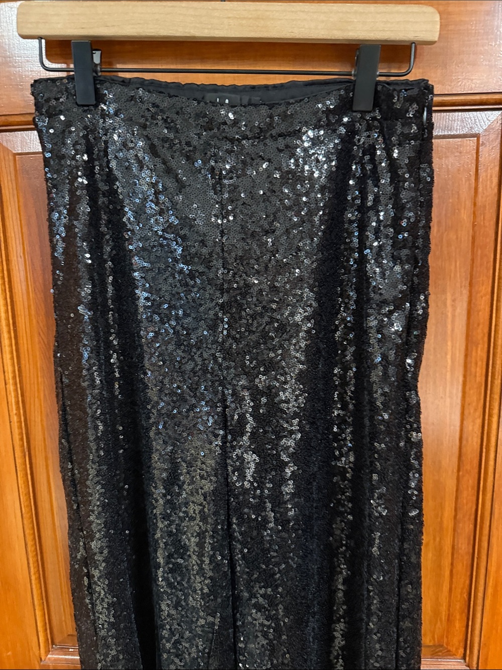 Lulu's Black Sequin Cropped Cami & Wide-Leg Pants - Picture 5 of 8